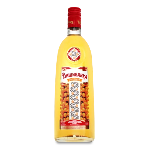 Напій Плодово-Ягідний Зброджений Тихий Білий Вишиванка Обліпиха, 0.5л, 14% в/ґ