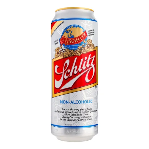 Пиво 0.5л 0.5% світле пастеризоване Non-alcoholic Schlitz з/б