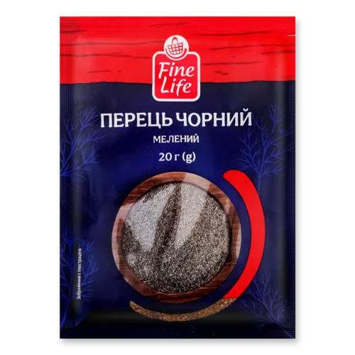 Перець Чорний Мелений Fine Life, Мелений, 20 г