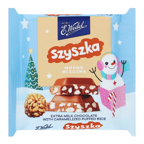Шоколад молочний з карамелізованими рисовими кульками Szyszka E.Wedel м/у 38г
