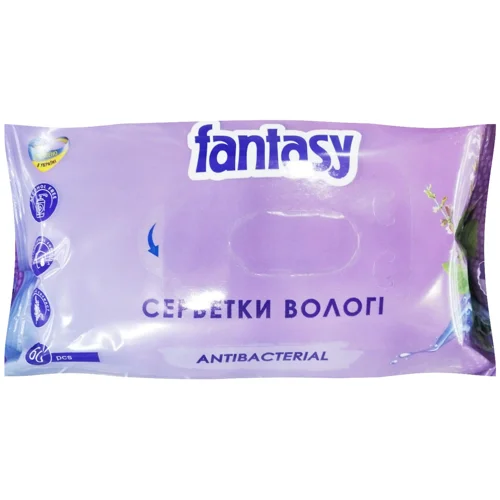 Серветки вологі Fantasy антибактеріальні 60шт
