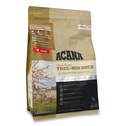 Корм сухий для собак Acana Free-Run Duck, натуральна оболонка, в/к, 2 кг