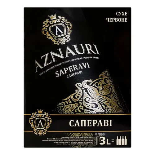 Вино 3л 9.5-14% червоне сухе Saperavi Aznauri