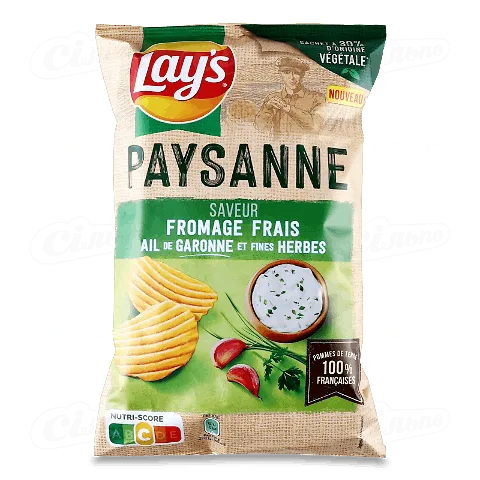 Чіпси Lay's Paysanne зі смаком вершкового сиру-часнику, 120г