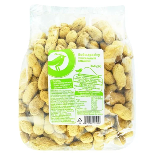 Арахіс Auchan в шкарлупі смажений 240г