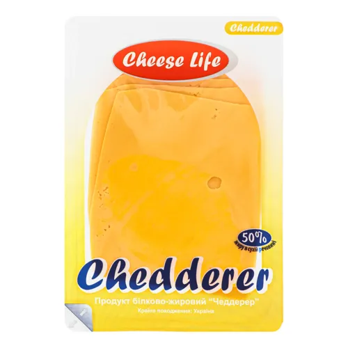 Продукт білково-жировий 50% Чеддер Cheese Life лоток 0.15кг