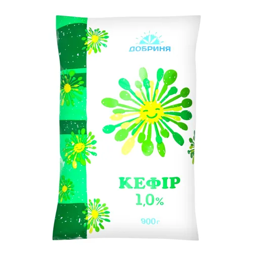 Кефір 1% Добриня м'якої упаковки 900г