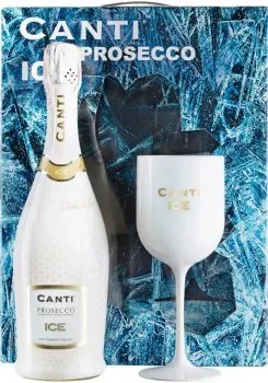 Вино ігристе Canti Prosecco Ice біле напівсухе 0.75л 11% в подарунковій упаковці + 1 бокал