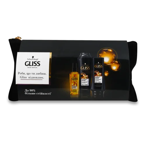Косметичний Набір: Шампунь + Бальзам Ultimate Repair + Олія для Волосся Oil-еліксир Gliss, 1 шт