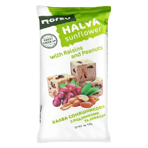 Халва соняшникова Novus з родзинками та арахісом 210г