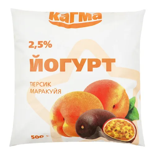 Йогурт 2.5% Персик-маракуйя Кагма м/у 500г