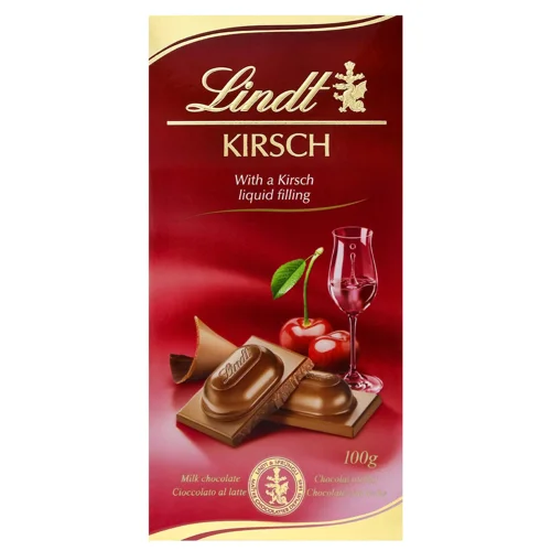 Шоколад молочний Lindt з лікером Kirsch 100г