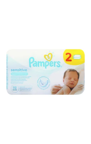 Дитячі Серветки Sensitive Pampers 2*56шт, в/ґ