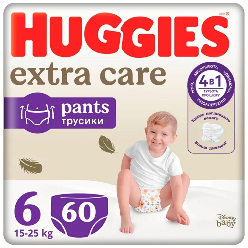 Підгузки Huggies Extra Care 6 15-25кг 60шт