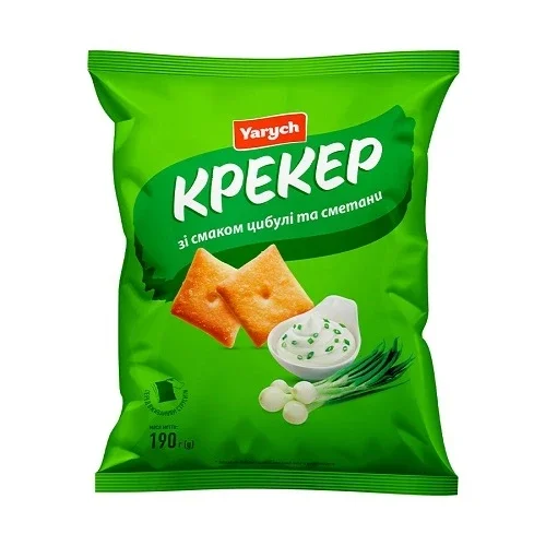Крекер Yarych зі смаком цибулі та сметани, 190 г
