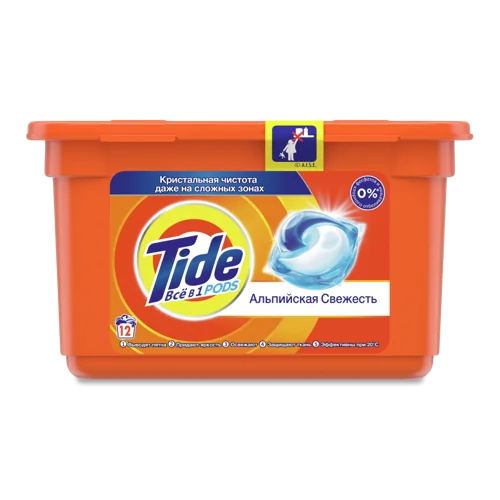 Миючий Засіб Синтетичний Tide Рідкі Капсули Альп Свіжий, 12*25.2г