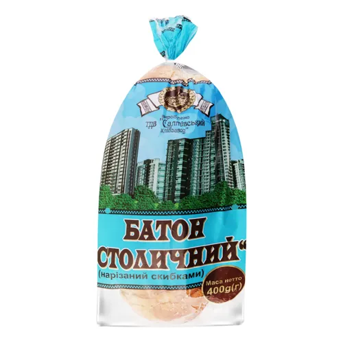 Батон нарізний Столичний Короваєво м/у 400г