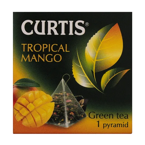 Чай зелений байховий Tropical Mango Curtis картонна упаковка 1.8г