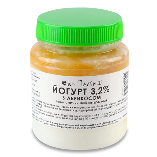 Йогурт Термостатний 3.2% З Абрикосом Від Пантюші, п/б, 290г