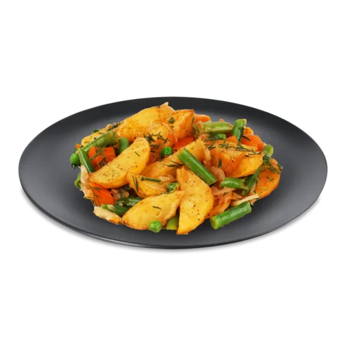 Картопля тушкована з овочами