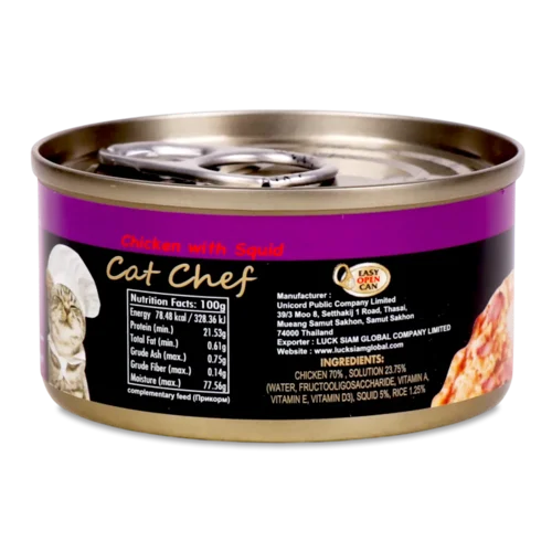 Корм для котів Cat Chef м'ясо курки з кальмарами