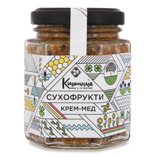 Крем-Мед З Сухофруктами Конюшини, с/б 220г
