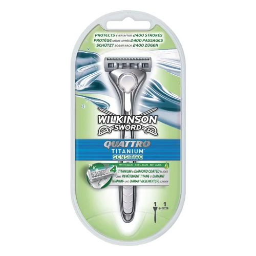 Бритва Wilkinson Sword Quattro Titanium Sensitive 1+1шт