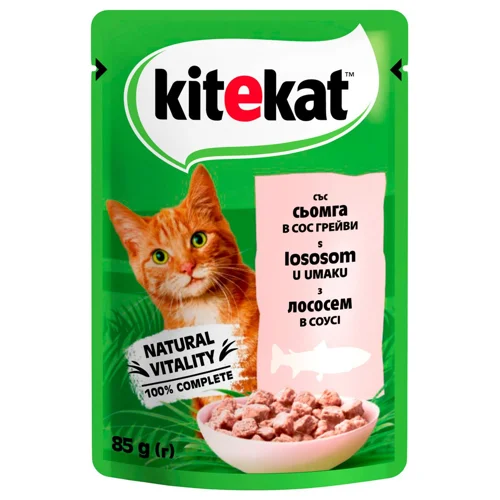 Корм вологий Kitekat з лососем для котів 85г
