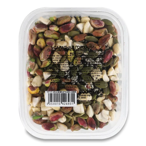 Суміш Насіння Та Ядер Горіхів Сушених Вищого Ґатунку Салатна З Горіхами, 200г