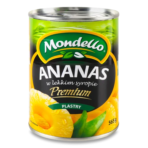 Ананас Вищого Ґатунку Mondello Кольца В Сиропі, ж/б 400г