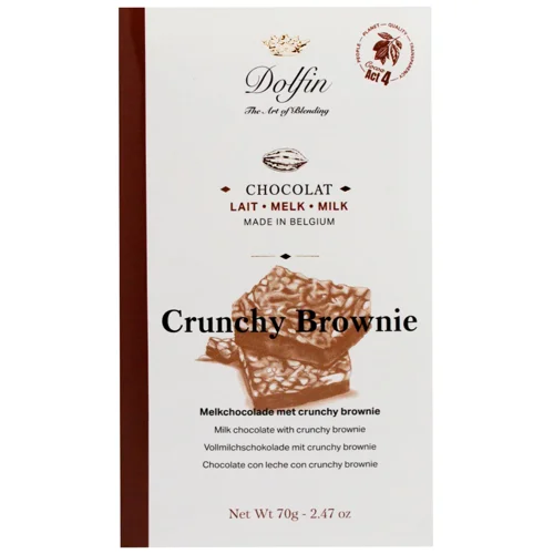 Шоколад молочний Dolfin з хрустким брауні 70г