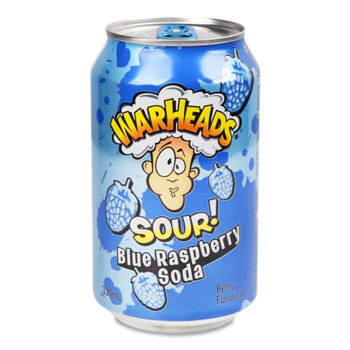 Напій Газований Warheads Sour! Blue Raspberry, з/б, 0.33л