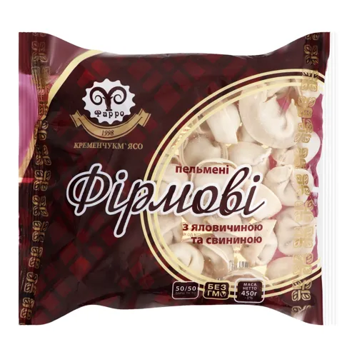 Пельмені з яловичиною та свининою Фірмові Фарро 450г