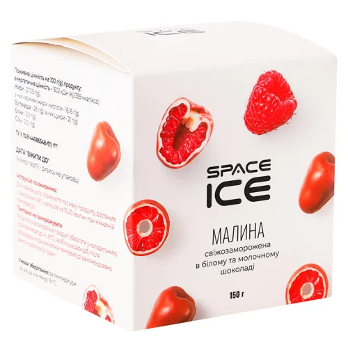 Десерт заморожений Space Ice Малина в білому та молочному шоколаді 150г