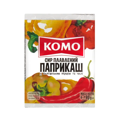 Сир 55% з болгарським перцем і чилі Паприкаш Комо м/у 90г