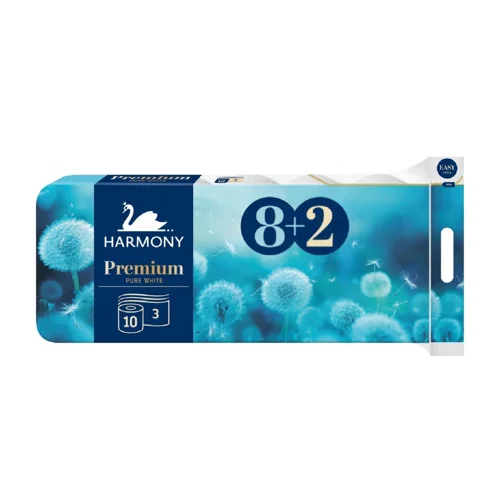 Туалетний папір Harmony Premium Pure White 3-шаровий 10шт