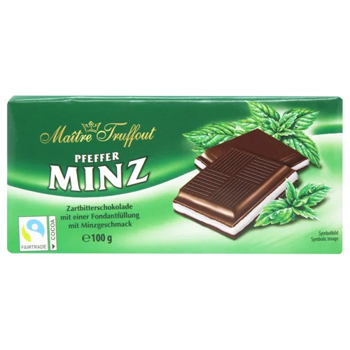 Шоколад темний Maitre Truffout з м'ятою 100г