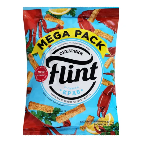 Сухарики пшенично-житні зі смаком крабу Flint м/у 110г