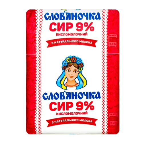 Сир кисломолочний 9% Слов'яночка м/у 202г