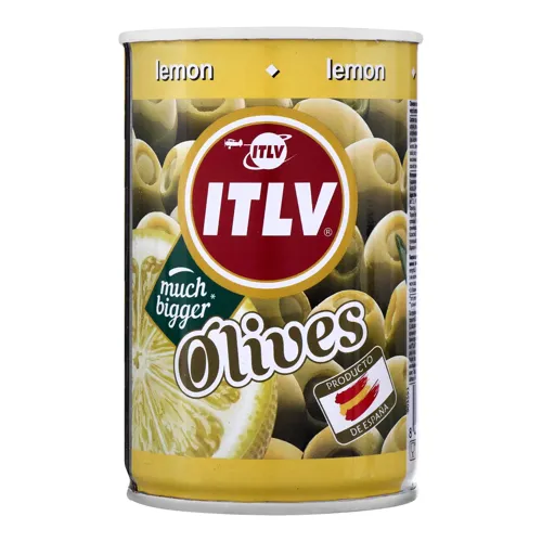 Оливки зелені фаршировані лимоном ITLV з/б 300г