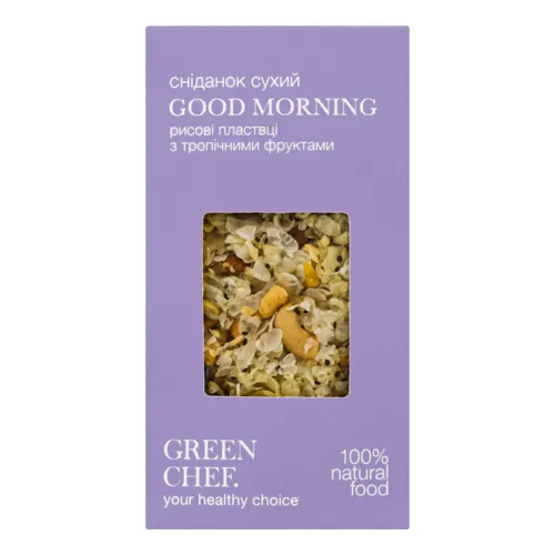 Пластівці рисові з тропічними фруктами Good morning Green Chef к/у 200г