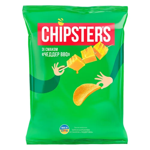 Чипси Сhipsters картопляні зі смаком чеддер BBQ 130г