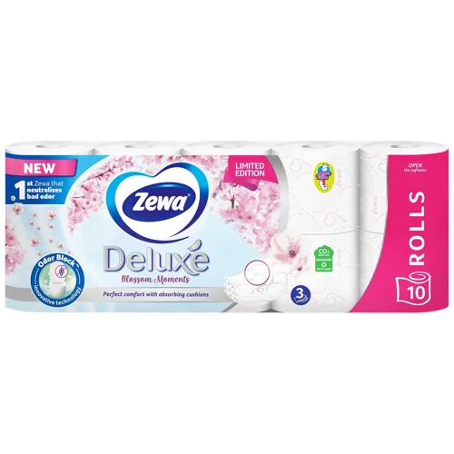 Туалетний папір Zewa Deluxe білий лімітована колекція 3-шаровий 10шт