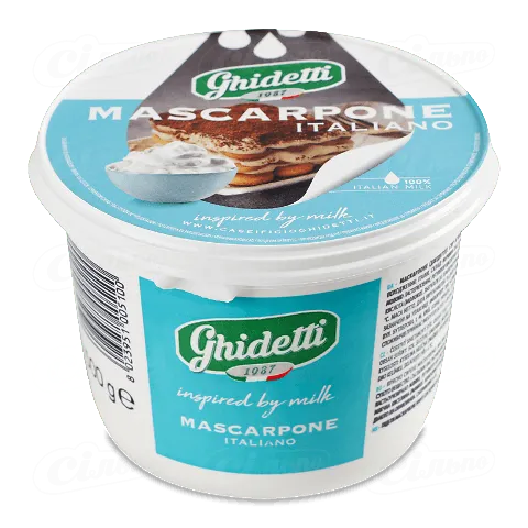 Сир Ghidetti «Маскарпоне» 42% з коров'ячого молока, 500г