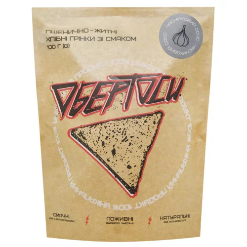 Грінки Обертоси зі смаком часникового соусу 100г