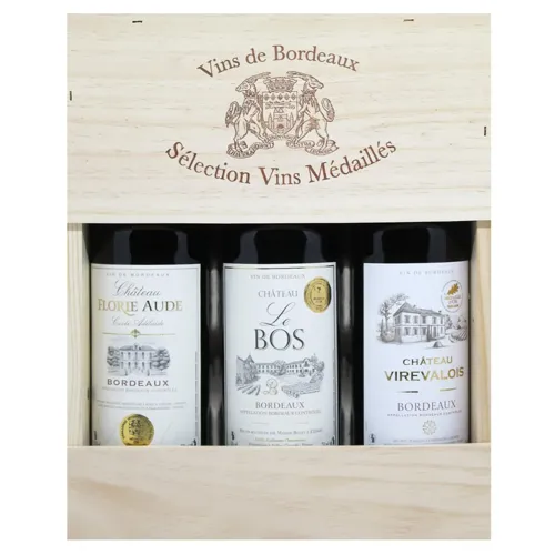 Вино Trois Chateau Florie Aude, Virevalois, Le Bos червоне сухе набір 13-15% 3шт x 0,75л