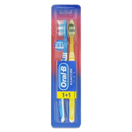 Зубна Щітка Середньої Жорсткості Oral-B 2шт, класична, в/к