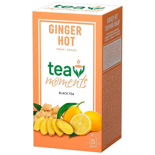Чай чорний Tea Moments Ginger Hot з лимоном та імбирем 1,7г*25шт