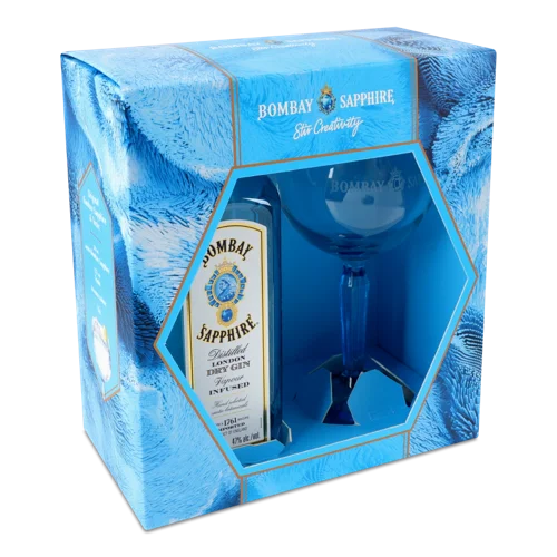 Джин Bombay Sapphire 47% в/ґ, Бокал Скляний 1шт, 0.7л