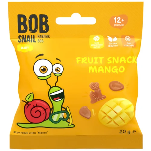 Снек фруктовий Bob Snail манго 20г